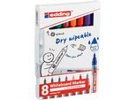 Edding 361-8-S2999 361 Pennarello Per Lavagne - Ricaricabile, 1 Mm, Set Da 8 Assortiti