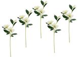 Kunstblume I.Ge.A. "Christrose", Beige (Creme), B:12Cm H:57Cm L:5Cm, Obermaterial: 90% Polyester, 10% Kunststoff, Kunstpflanzen, KüNstlich Seidenblumen, 5Er Set
