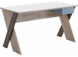 Schreibtisch Fmd "Nona 6", Braun (Sandeichefarben, Weiß), B:135Cm H:76,5Cm T:67,5Cm, Tische, Schreibtisch