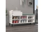 Vidaxl Scarpiera Bianca Lucida 102X36X60 Cm In Legno - Scarpiera - Ripiani Per Scarpe - Armadio Per Scarpe - Magazzino Per Scarpe