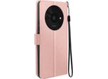 Mayaxess, Redmi A3 Custodia A Portafoglio Funzione Stand Con Cinturino, Oro Rosa