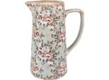 Clayre & Eef Brocca Decorativa 21X14X26 Cm Fiori In Ceramica Grigia