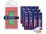 Batteria Ricaricabile Agli Ioni Di Litio Da 1,5 V Aaa, Capacità 900 Mwh, Caricabatterie Incluso , 12AAA 3Caricatori, 1,5 V