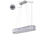 Lampadario Moderno In Cristallo, Regolabile In Altezza, Led Ad Alta Efficienza Energetica, Ovale 57 Cm, Bianco Freddo