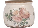 Vaso Da Fiori Clayre & Eef Ø 12X10 Cm Fiori In Ceramica Beige