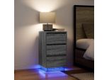 Vidaxl Comodino Con Luci Led Grigio Sonoma 38X34X65 Cm