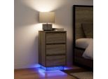 Vidaxl Comodino Con Luci Led Rovere Sonoma 38X34X65 Cm