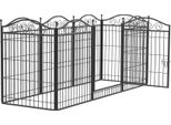Area Giochi Per Cani, Design Spazioso, Robusta Struttura In Metallo, Nero