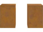 Vidaxl Supporto Per Piante 2 Pezzi Rusty 24 X 24 X 35 Cm Acciaio Resistente Alle Intemperie