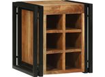 Vidaxl Portabottiglie Marrone E Nero 35 X 35 X 39 Cm In Legno Massiccio Di Acacia