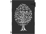 Vidaxl Cancello Da Giardino, Recinzione Da Giardino 85X75 Cm In Acciaio Corten Design Albero Nero