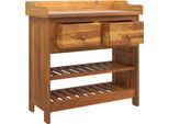 Vidaxl Armadio Da Giardino Marrone 78 X 36,5 X 78 Cm In Legno Massiccio Di Acacia