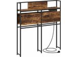 Vidaxl Testiera Con Ripiano In Rovere Fumé 80 Cm Materiale A Base Di Legno