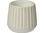 Candela Aromatica A Strisce In Tazza Di Porcellana, Smalto Reattivo Bianco (7X7X6 Cm)