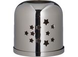 Portacandele In Argento Per Tea Light Con Stelle (10X10,3 Cm), Più Grande
