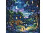 Kit Per Ricamo A Punto Croce Letistitch "Il Giardino Di Luna"", Schema Contato, 27X27Cm"