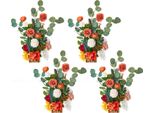 Vevor Composizioni Floreali Artificiali, 4 Pezzi, 450X250X250 Mm Decorazioni Floreali Artificiali, Centrotavola Di Fiori Arancioni Per Matrimoni, Cerimonie, Feste, Decorazioni Per La Tavola E La Casa