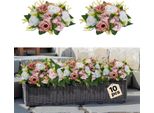 Vevor Fiori Artificiali, 10 Pezzi, 240X240X120 Mm, Palline Di Fiori Artificiali, Composizioni Di Rose Artificiali Per Centrotavola Di Matrimonio, Decorazioni Per La Casa, Decorazioni Per La Tavola, Feste, Celebrazioni, Rose Rosa E Bianche