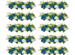 Vevor Fiori Artificiali, 10 Pezzi, 500X220X120 Mm, Palline Di Fiori, Decorazione Della Tavola Per Matrimoni, Composizioni Di Rose Artificiali Per Centrotavola Di Matrimonio, Decorazione Della Casa, Rose Blu E Bianche