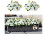 Vevor Fiori Artificiali 10 Pezzi, Bouquet Di Fiori A Sfera, 240 X 240 X 120 Mm, Decorazione Da Tavolo Con Rose Da Matrimonio, Rose Di Seta Per Decorazioni Da Tavola Per Matrimoni E Casa, Bianco