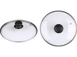 Coperchio In Vetro Michelino Per Padelle/Pentole 24 Cm Con Uscita Vapore E Manico In Plastica