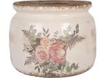 Vaso Da Fiori Clayre & Eef Ø 20X15 Cm In Ceramica Beige