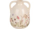 Vaso Clayre & Eef Ø 14X18 Cm Fiori In Vetroceramica Rosa Beige