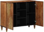 Vidaxl Credenza Con Ripiano Marrone 90 X 33 X 75 Cm In Legno Massiccio Di Mango