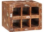 Vidaxl Portabottiglie Marrone 44 X 30 X 35 Cm Legno Massiccio Riciclato