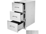 Cassetti Per Cucina Esterna - Triplo Accesso Al Barbecue - Isola Di Cassetti 47X57X57Cm - Soluzione Di Stoccaggio Per Isola Barbecue