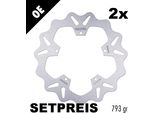 Set Di Dischi Freno Galfer 2X DF667W Wave® Anteriori Rigidi 260X4Mm Per Piaggio X9 Evolution Carnaby, Gilera Nexus Peugeot Satelis Sp Beverly 125 - 500 Ccm