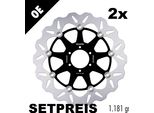 Set Di Dischi Freno Galfer 2X DF027CW Wave® Flottante Anteriore 296X5Mm Per Honda Cbr Rr Fireblade Vtr F Firestorm Vfr 250 - 1000 Ccm Anno 1989 - 2011