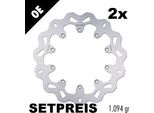 Set Dischi Freno Galfer 2X DF662W Wave® Anteriori Rigidi 285X5Mm Per Bmw K 75 C R 100 Rt Rs Lt 750 - 1000 Ccm Anno 1981 - 1996