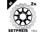 Set Di Dischi Freno Galfer 2X DF653CW Wave® Flottante Anteriore 320X5Mm Per Triumph Daytona Super Iii T595 I 595N Sprint Rs St 900 / 955 Ccm Anno 1997 - 2004