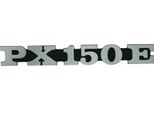 Emblema Rms / Scritta " Px 150 E "" Compatibile Con La Cover Laterale Vespa Px 150 - 2 Perni 158X20Mm Interasse Fori 105Mm"