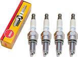 Set Di Candele Di Accensione Ngk 4X CPR8EB-9 Con Soppressione Delle Interferenze, Filettatura Lunga 19,0 Mm Ø 10,0 Mm Esagono 16,0 Mm, Distanza Tra Gli Elettrodi 0,90 Mm, Potere Calorifico 8, Dado Di Collegamento Sae Fisso, 6607