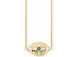 Cai Collana In Argento Sterling 925/- 42+3 Cm Giallo Topazio Blu 132250372-45