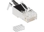 Connettore Modulare Schermato CAT6A Act RJ45 (8P/8C) Per Cavo Rotondo Con Conduttori Solidi O Stood. Adatto Per: Cavo A Trefoli Od AWG23 /1,5 Mm Spina Rj45 C6A Ftp Od1,5 Mm (FA2001)