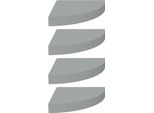 Vidaxl Mensole Galleggianti Ad Angolo 4 Pz. Mdf Grigio 25X25X3,8 Cm