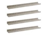 Syfax™ Mensole Da Parete 4 Pz Grigio Cemento 60X9X3 Cm