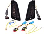 Set Indicatori Di Direzione Anteriori A Led Fumé Grigio Scuro Per Vespa Gt, Gtl, Gtv, Gts 125-300