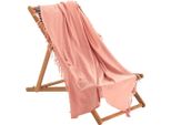 Coperta In Cotone Con Frange Lilia, 150 X 150 Cm, Bianco