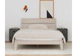 Comodini 2 Pz. Grigio 40X34X55 Cm In Legno Di Pino Massiccio