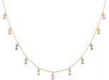 Cai Collana In Argento Sterling 925/- 40+5 Cm Zirconi Gialli E Bianchi 358250390V-45