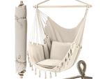 Sedia Sospesa Amaca 97X130Cm Amaca Per Interni Esterni Fino A 120 Kg 20937, Colore:Beige-Beige
