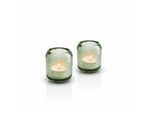 Eva Solo Portacandele In Vetro Leaf Green, Set Di 2, Portacandele, Portacandele, Lanterna, Vetro Resistente Ai Raggi Uv, Verde, H 8 Cm, 571380
