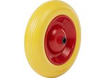 Wiltec Ruota Inpoliuretanoantiforatura 3.50-8 80 X 370 Mm 130 Kg, Ruota Completa Per Carriola In Poliuretano E Gomma Piena Con Cerchio In Acciaio, Ruota Per Carriola Antiforatura