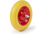 Wiltec Ruota Inpoliuretanoantiforatura 4.00-8 100 X 400 Mm 160 Kg, Ruota Per Carriola In Poliuretano E Gomma Piena Con Asse Passante, Ruota Per Carriola Antiforatura