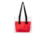 Biggdesign Cats Borsa Trasparente Con Tasca Interna, Borsa Da Spiaggia Trasparente Per Donne, Borsa A Tracolla Trasparente Con Borsetta Staccabile, Borsa A Tracolla Impermeabile, Rosso