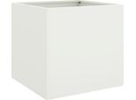 Vidaxl Fioriera Bianca 42X40X39 Cm In Acciaio